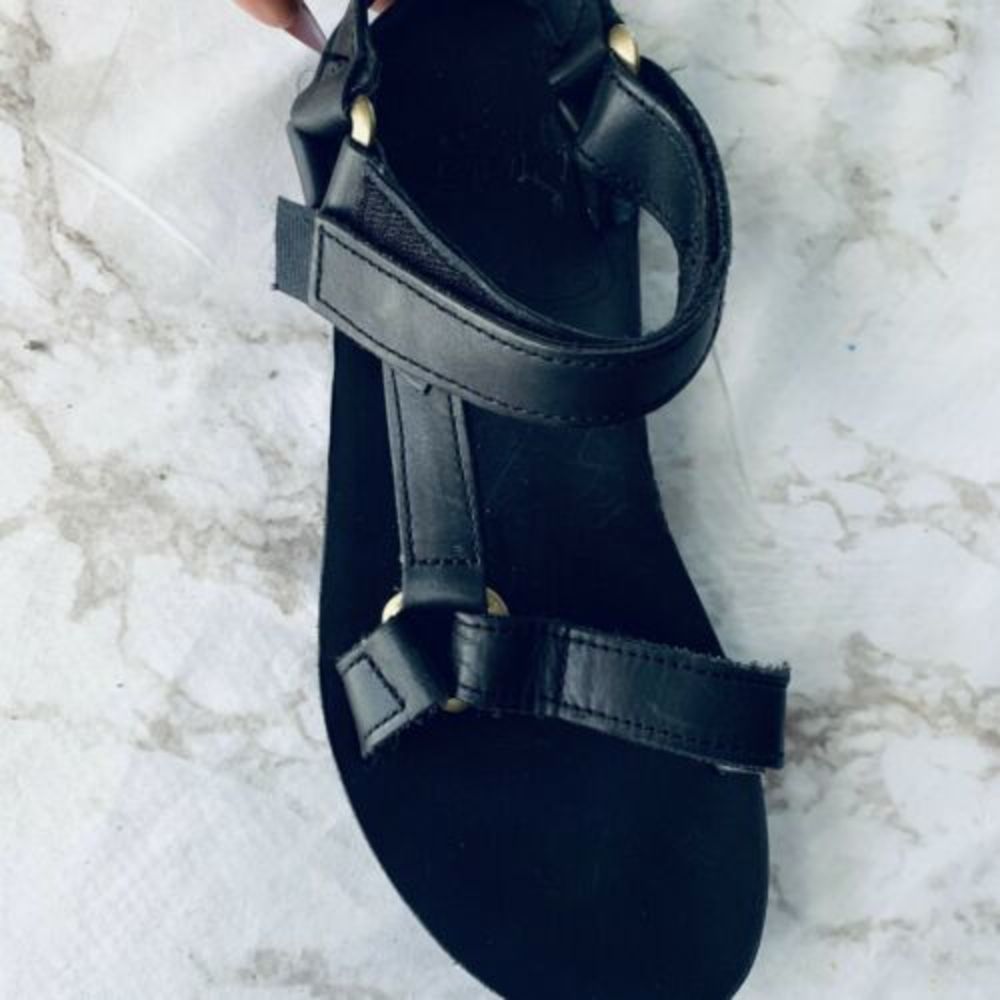 Teva Black Original Universal Craft Leather Sandal - Picture 2 of 4